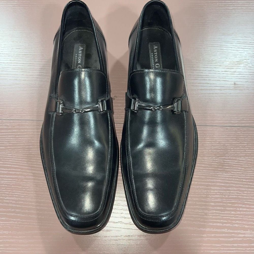 Aston Grey Size 9 Mens Black Belmont Loafer Slip On Dress Shoe 85063